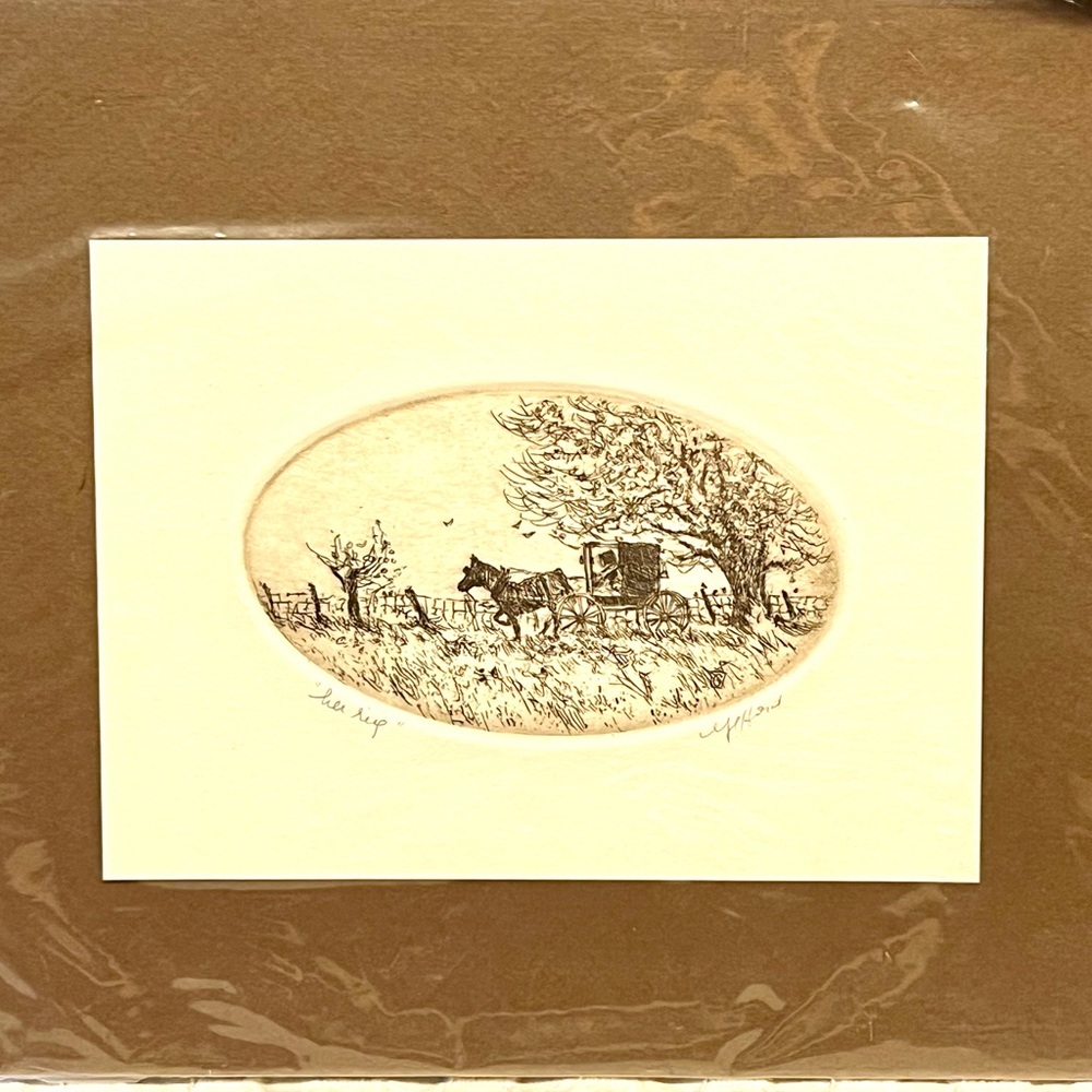 Rare Vintage Etching Press  1970’s Print By Acclaimed Artist Ed Gifford